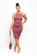 Load image into Gallery viewer, Ruched Crisscross Back Midi Dress
