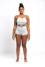 Load image into Gallery viewer, Strap Ruched Crop Top &amp; Shorts Set
